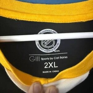 Boston Bruins Hockey Long Sleeve Shirt Adult 2XL Black Gold NHL Licensed